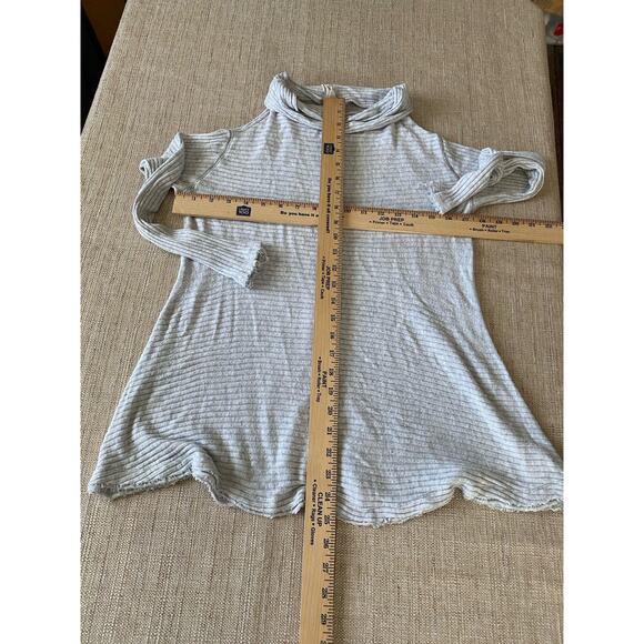 FREE PEOPLE Sweater Pullover Stretch Long Sleeve Ruffled Hem XXS - Picture 4 of 6